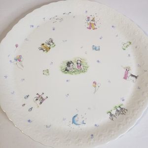 Made in Japan Narumi White Embossed Children Serving Plate Dessert Platter